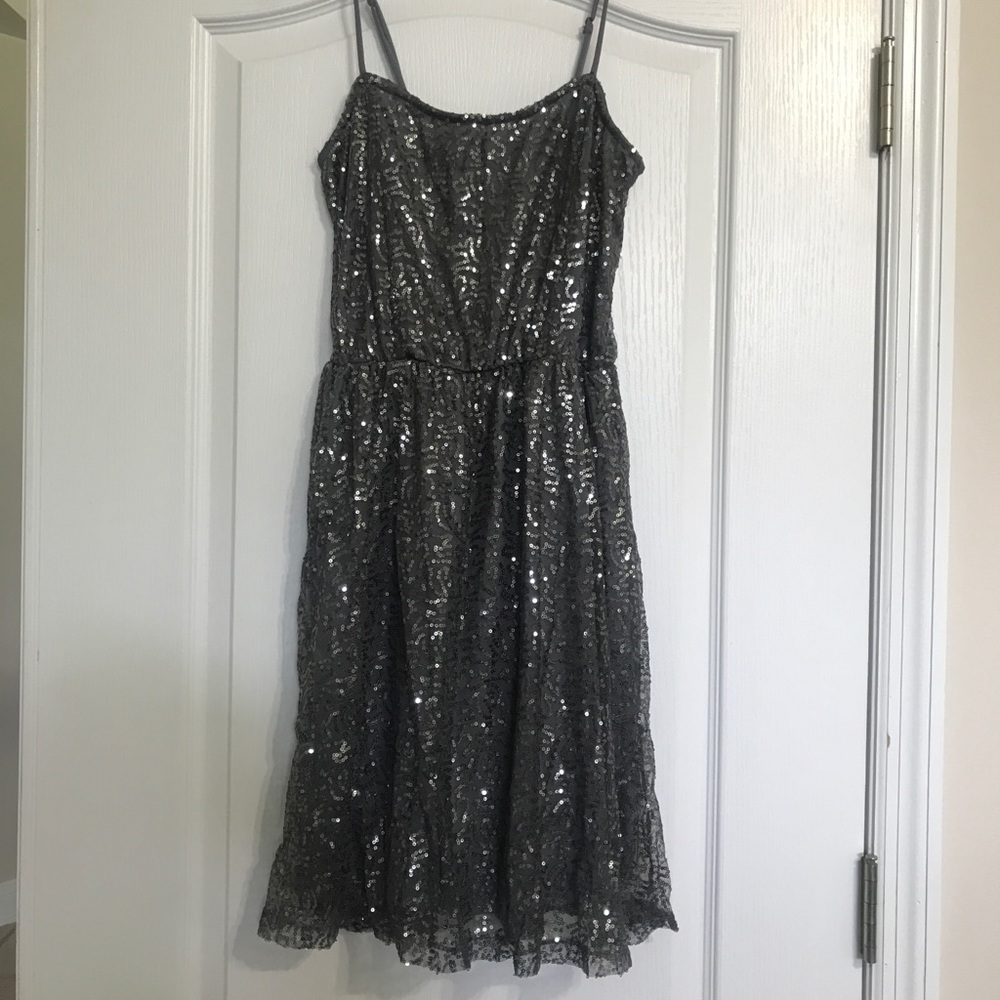 Grey and Silver Sequin Dress